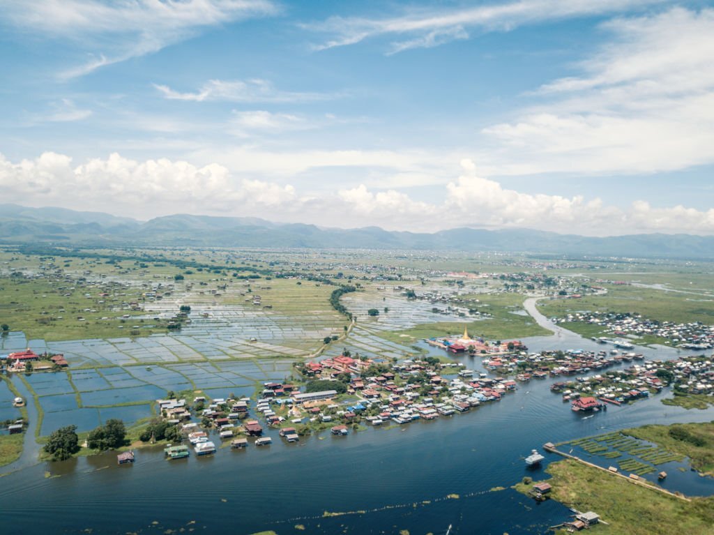 heho, Inle lake and the Phaung Daw Oo Pagoda religious site in the village Ywama on the west side of the Inle Lake